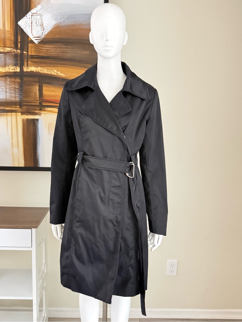 Mossimo Supply Co. Black Belted Trench Coat